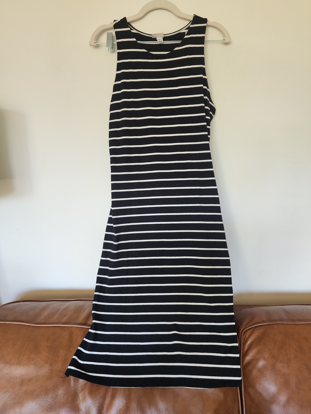 a new day Black and White Striped Sleeveless Maxi Dress
